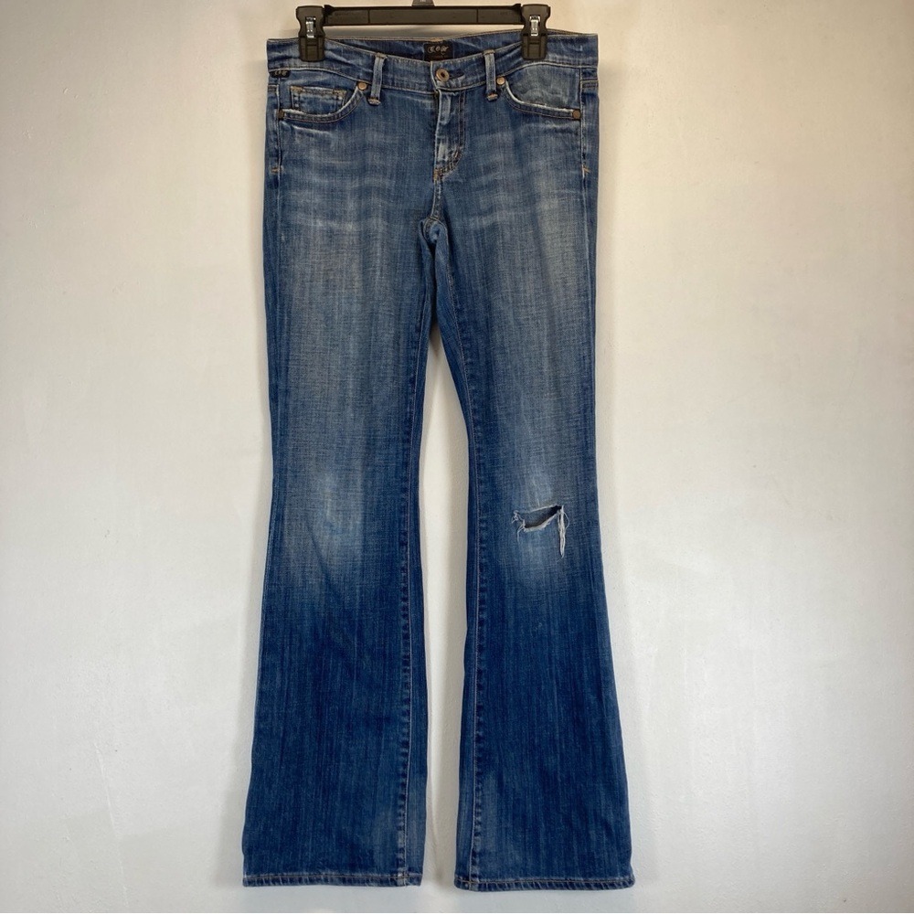 Citizens Of Humanity Distressed Blue Flare Jeans Size 27